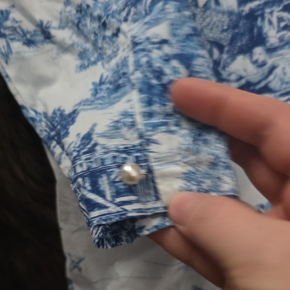 Blue and White Women's Pajama Set - Picture 4 of 9